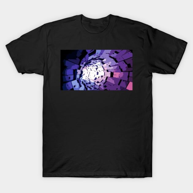 Science Fiction tunnel purple T-Shirt by RosArt100